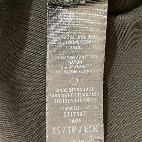 Ella Moss mock turtleneck tunic top, black stretch knit sleeveless side slit - Picture 6 of 7